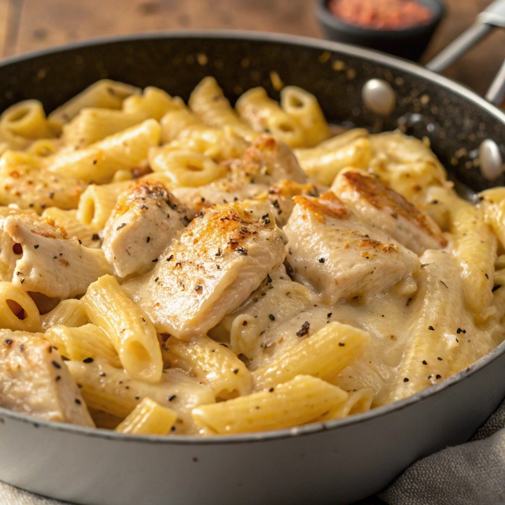 One-Pan Cheesy BBQ Chicken Pasta