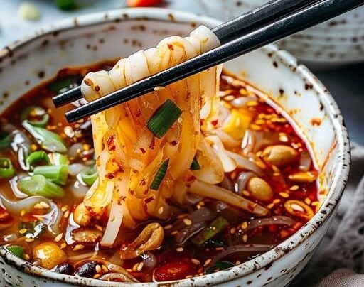 Suan La Fen (Hot and Sour Noodle Soup) Recipe prepared at home with simple ingredients and clear steps.