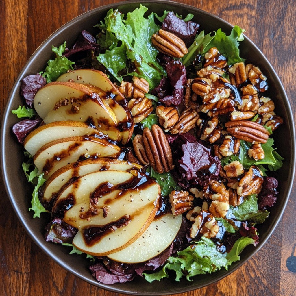 Autumn Pear & Pecan Salad with Balsamic Dressing