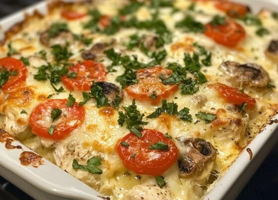 Quick & Tasty Low-Carb Chicken Alfredo Bake prepared at home with simple ingredients and clear steps.