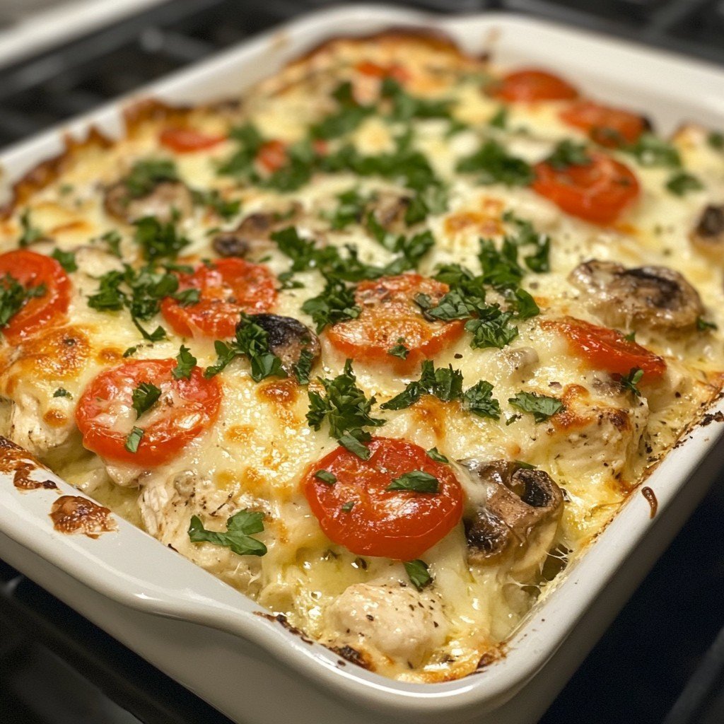 Quick & Tasty Low-Carb Chicken Alfredo Bake