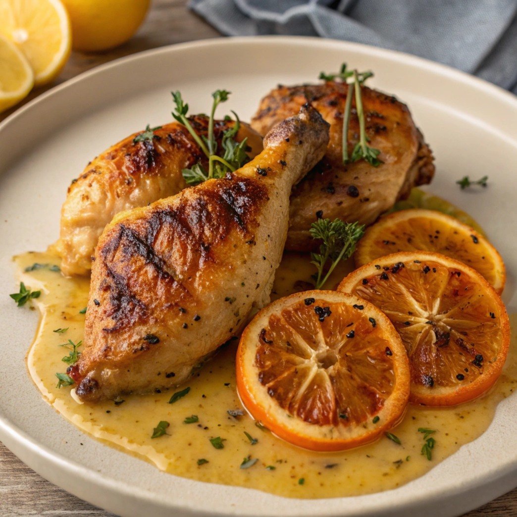 Orange-Glazed Chicken with Dijon Cream Sauce