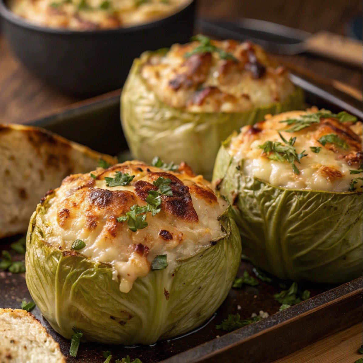 Cheesy Baked Cabbage Steaks