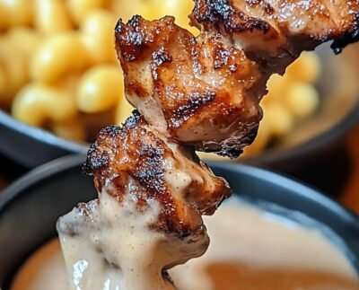 Chicken Satay Skewers with Peanut Butter Dipping Sauce prepared at home with simple ingredients and clear steps.