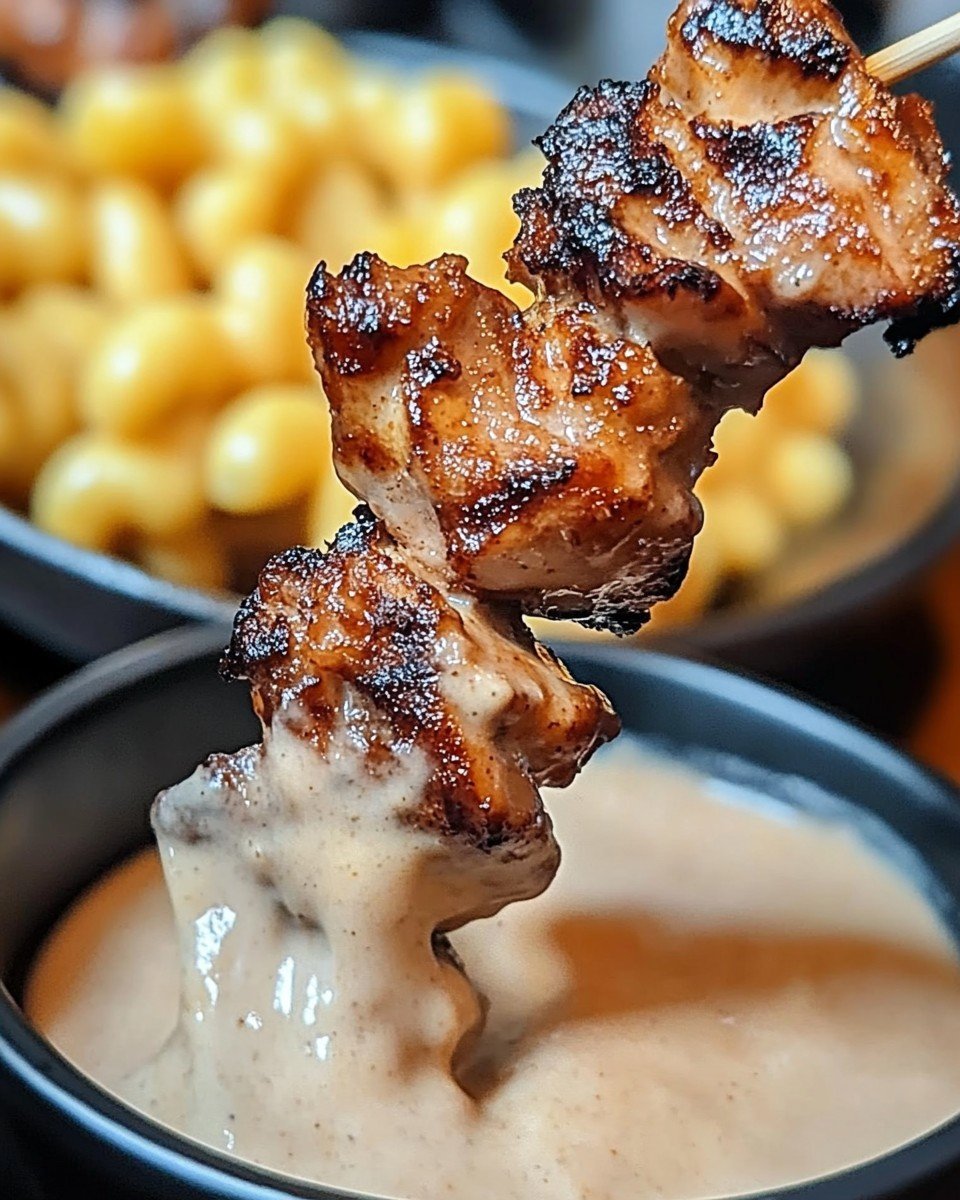 Chicken Satay Skewers with Peanut Butter Dipping Sauce