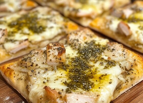Turkey & Mozzarella Pizza with Garlic Herb Oil prepared at home with simple ingredients and clear steps.