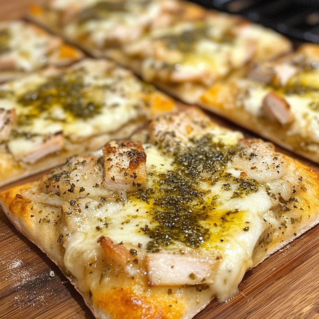 Turkey & Mozzarella Pizza with Garlic Herb Oil