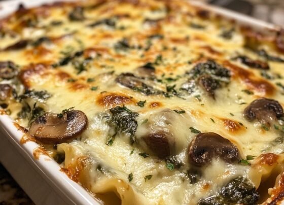 Creamy Spinach Mushroom Lasagna prepared at home with simple ingredients and clear steps.
