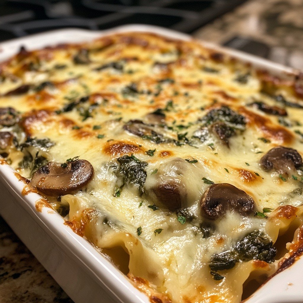 Creamy Spinach Mushroom Lasagna