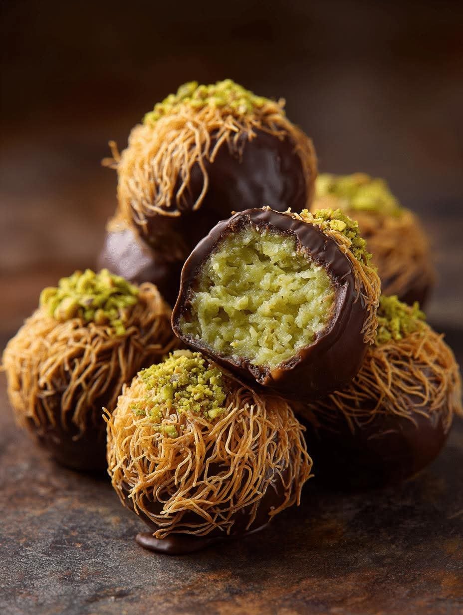 Dubai Chocolate Balls (Pistachio Kunafa Truffles)